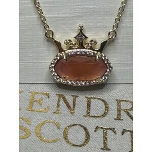 Kendra Scott Disney Elisa Princess Gold Short Pendant Necklace Peach Iridescent